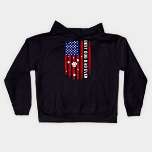 USA American Flag Fathers Day 4th of July Baldy Kids Hoodie